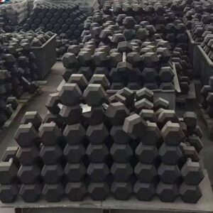 Haltères Hexagonaux en Fonte Recouverte de Caoutchouc – Gamme Professionnelle